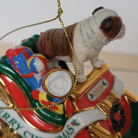 The Danbury Mint 2006 and 2008  English Bulldog Annual Christmas Ornaments Set 2 - Picture 11 of 16